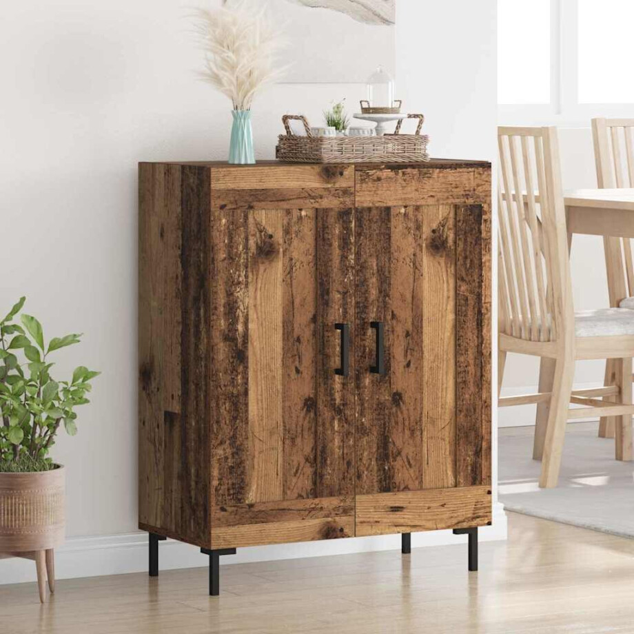 vidaXL Dressoir Oud Hout 69,5 x 34 x 90 cm Gemonteerd hout en ijzer afbeelding 1