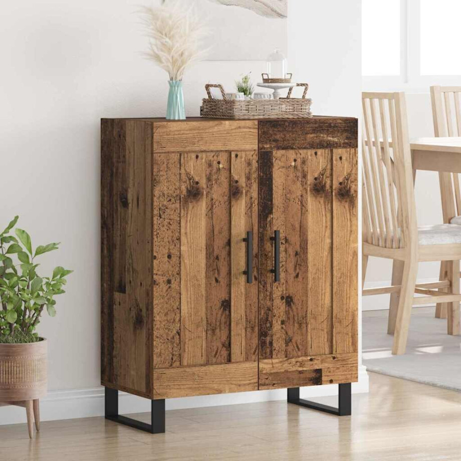 vidaXL Dressoir Oud Hout 69,5 x 34 x 90 cm Gemonteerd hout en ijzer afbeelding 1