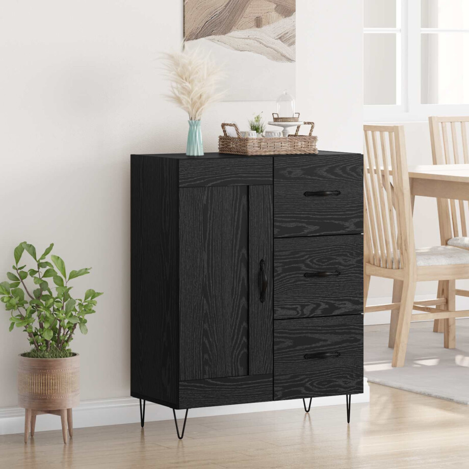 vidaXL Dressoir Zwarte Eik 69,5 x 34 x 90 cm Geconstrueerd hout vidaXL Dressoir Zwarte Eik 69,5 x 34 x 90 cm Geconstrueerd hout afbeelding 1