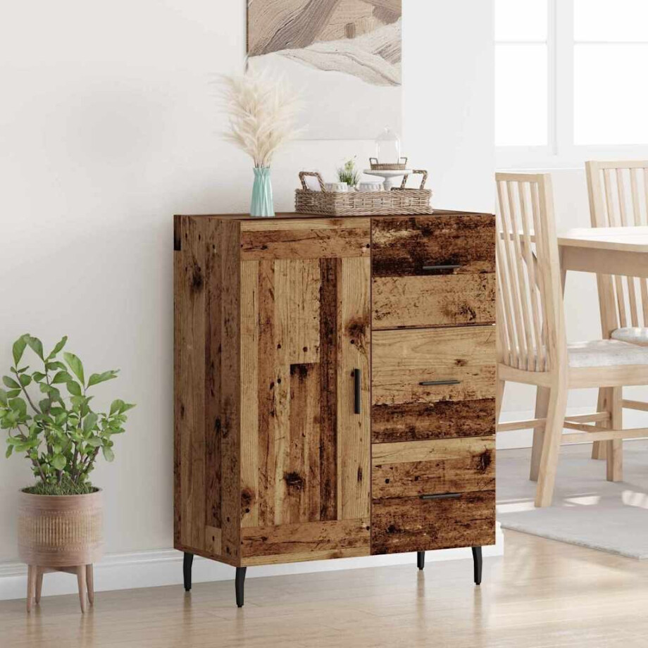 vidaXL Dressoir Oud Hout 69,5 x 34 x 90 cm Gemonteerd hout en ijzer afbeelding 1