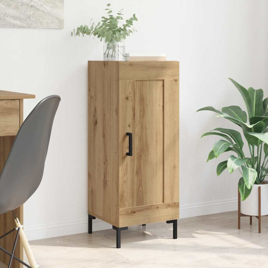 vidaXL Dressoir Olden Artisan Eiken 34,5 x 34 x 90 cm afbeelding 1