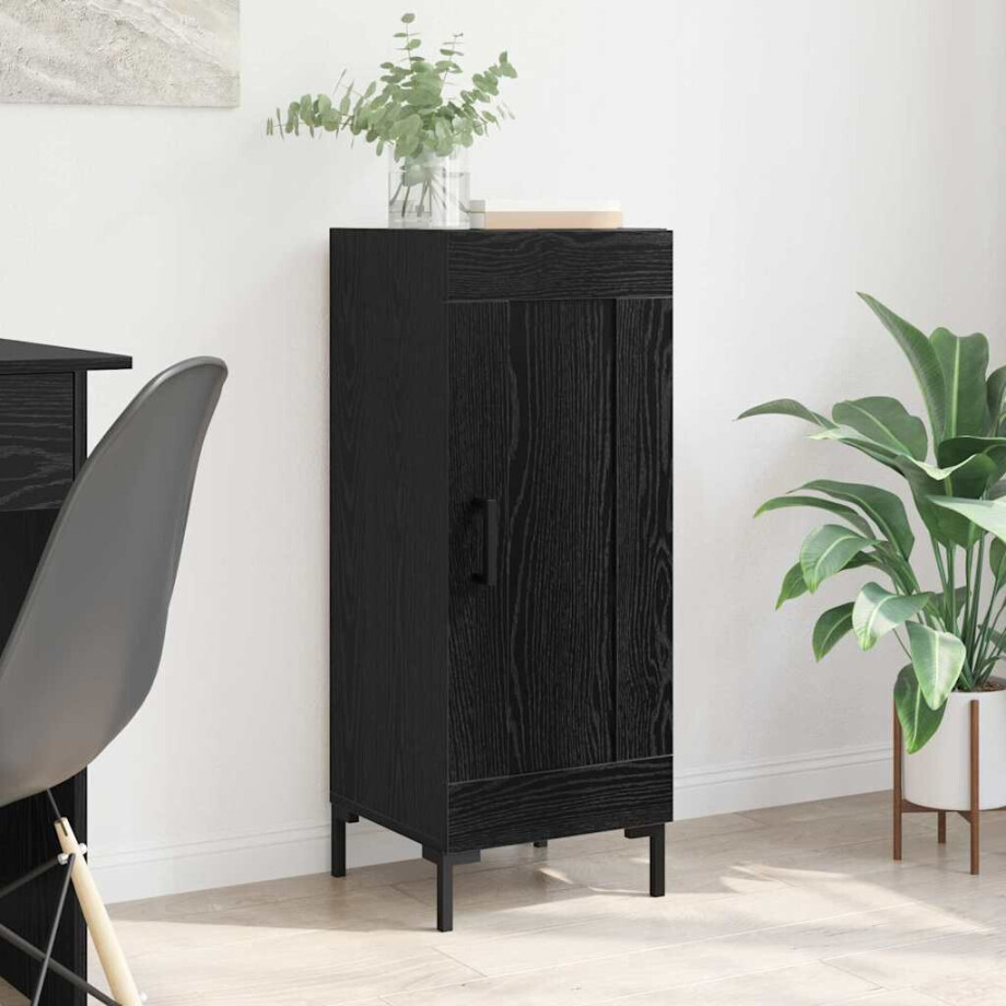 vidaXL Dressoir Olden Zwart Eiken 34,5 x 34 x 90 cm vidaXL Dressoir Olden Zwart Eiken 34,5 x 34 x 90 cm afbeelding 1