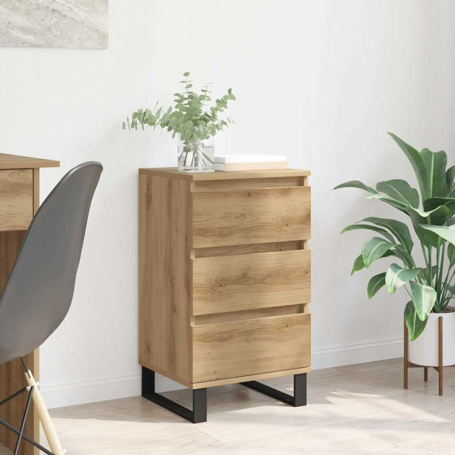 vidaXL Dressoir met lade artisanaal eikenkleurig Bewerkt hout afbeelding 1