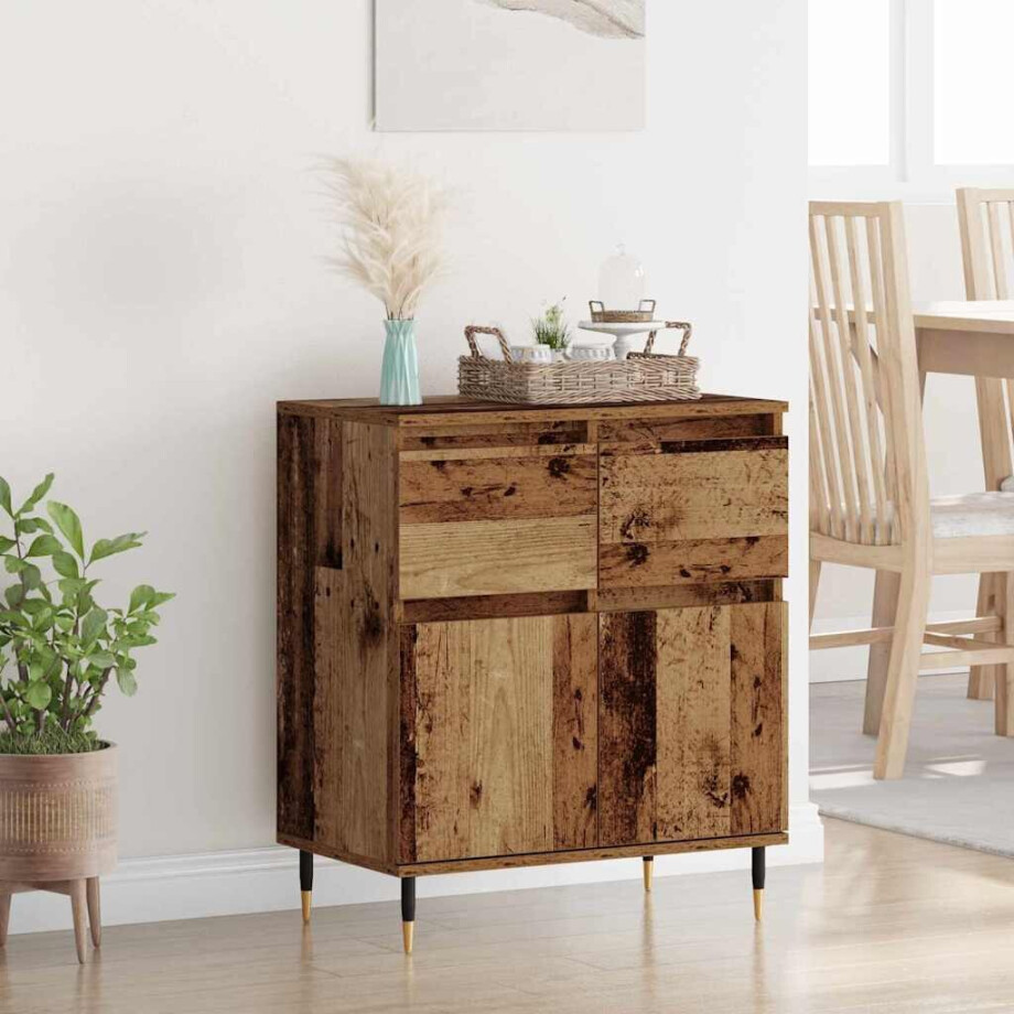 vidaXL Dressoir Oud Hout 60 x 35 x 70 cm Gemonteerd hout en ijzer vidaXL Dressoir Oud Hout 60 x 35 x 70 cm Gemonteerd hout en ijzer afbeelding 1