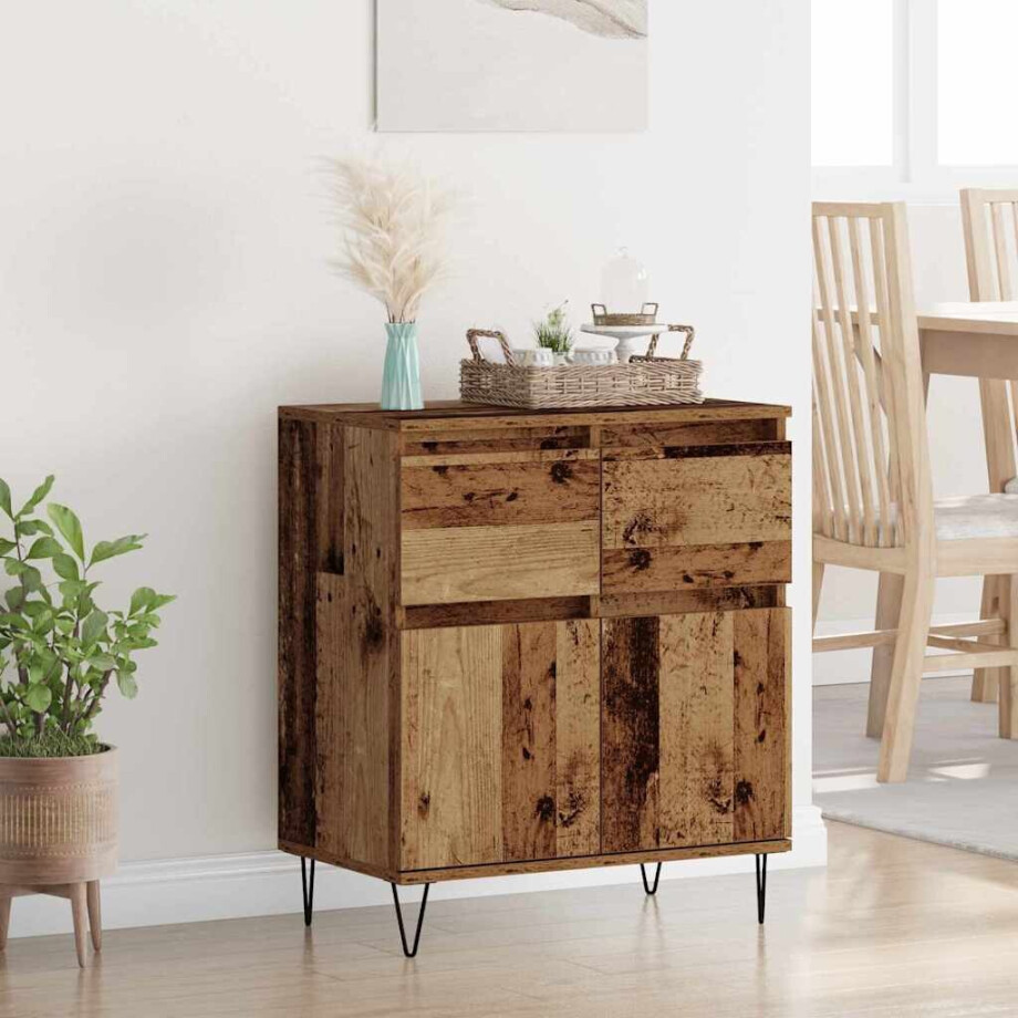 vidaXL Dressoir Oud Hout 60 x 35 x 70 cm Gemonteerd hout en ijzer vidaXL Dressoir Oud Hout 60 x 35 x 70 cm Gemonteerd hout en ijzer afbeelding 1