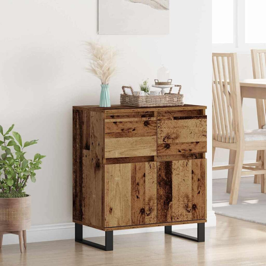 vidaXL Dressoir Oud Hout 60 x 35 x 70 cm Gemonteerd hout en ijzer vidaXL Dressoir Oud Hout 60 x 35 x 70 cm Gemonteerd hout en ijzer afbeelding 1