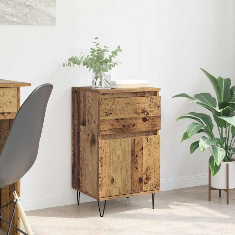 vidaXL Dressoir met lade Oud hout 35 x 40 x 70 cm Bewerkt hout vidaXL Dressoir met lade Oud hout 35 x 40 x 70 cm Bewerkt hout afbeelding 1