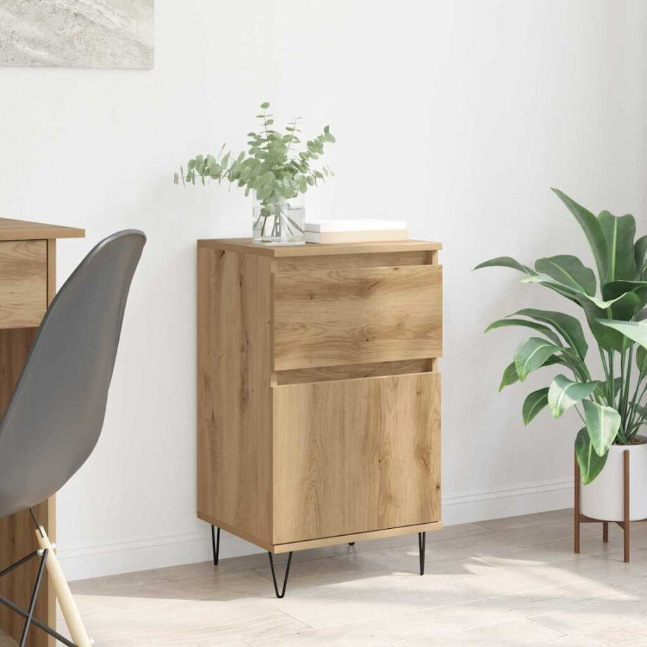vidaXL Dressoir artisanaal eikenkleurig 35 x 40 x 70 cm Bewerkt hout afbeelding 1