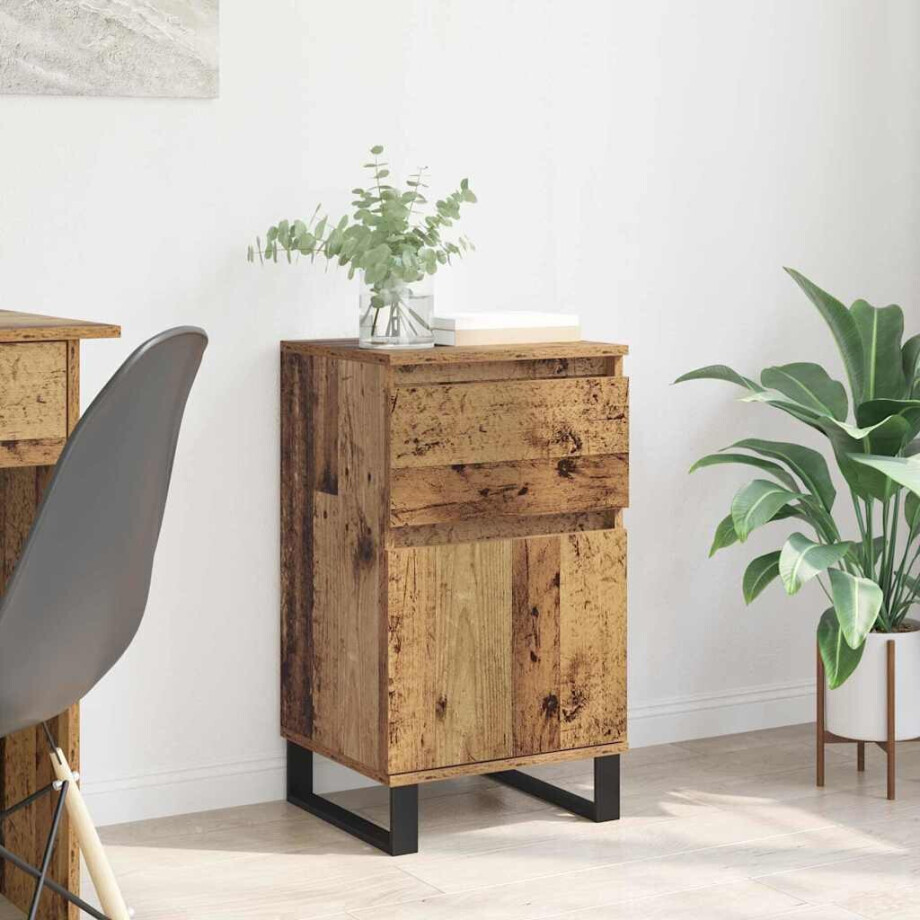 vidaXL Dressoir met lade Oud hout 35 x 40 x 70 cm Bewerkt hout vidaXL Dressoir met lade Oud hout 35 x 40 x 70 cm Bewerkt hout afbeelding 1