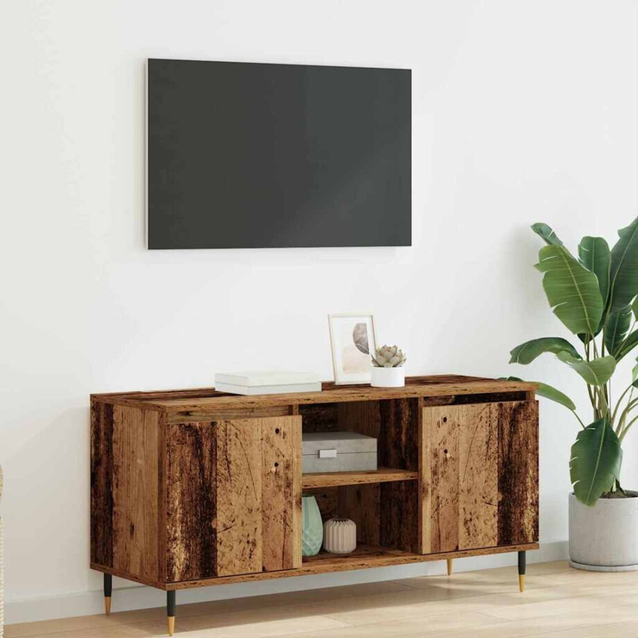 vidaXL TV-kast Oud Hout 104 x 35 x 50 cm Bewerkt hout vidaXL TV-kast Oud Hout 104 x 35 x 50 cm Bewerkt hout afbeelding 1