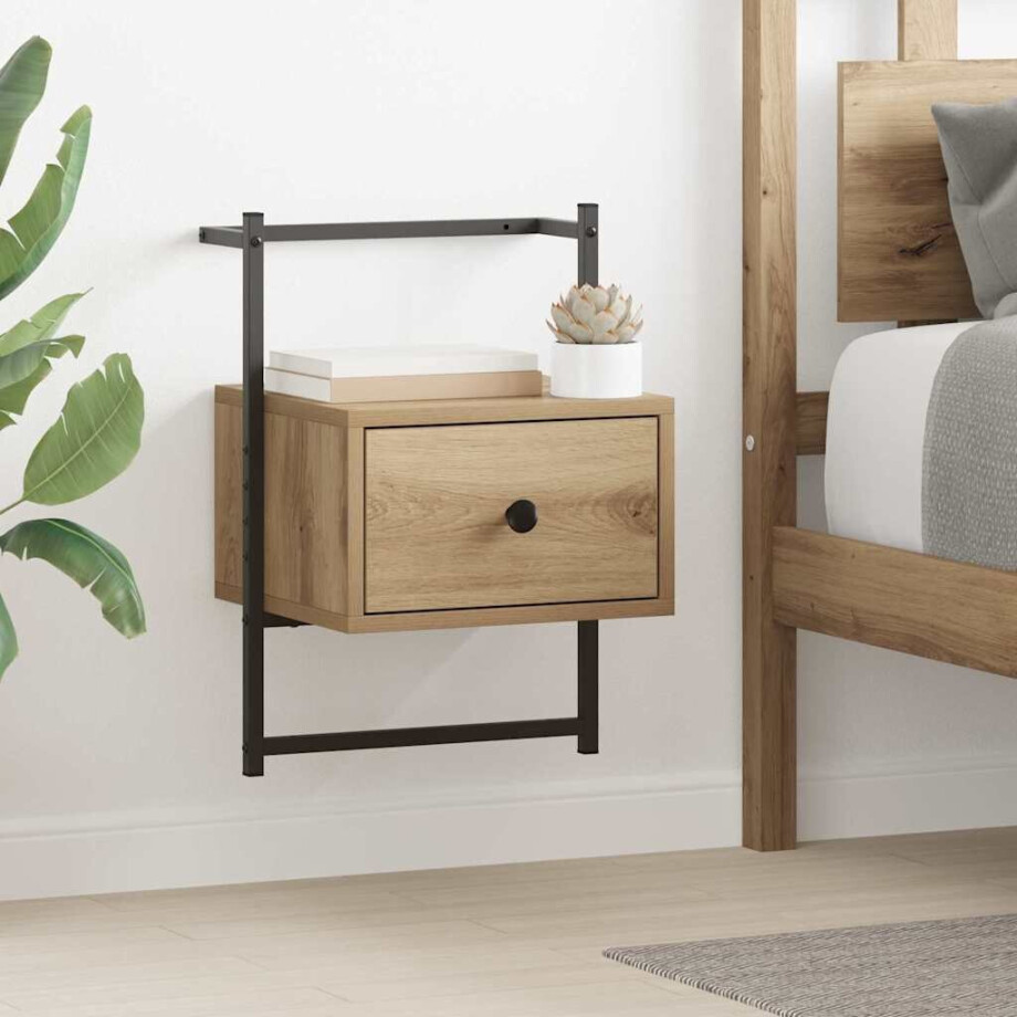 vidaXL Nachtkastje 2 pcs Artisan Eiken 35 x 30 x 51 cm Bewerkt hout vidaXL Nachtkastje 2 pcs Artisan Eiken 35 x 30 x 51 cm Bewerkt hout afbeelding 1