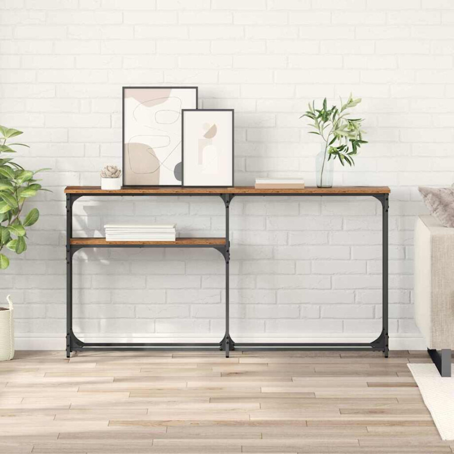 vidaXL Consoletafel Oud hout 145x22.5x75cm Bewerkt hout afbeelding 1