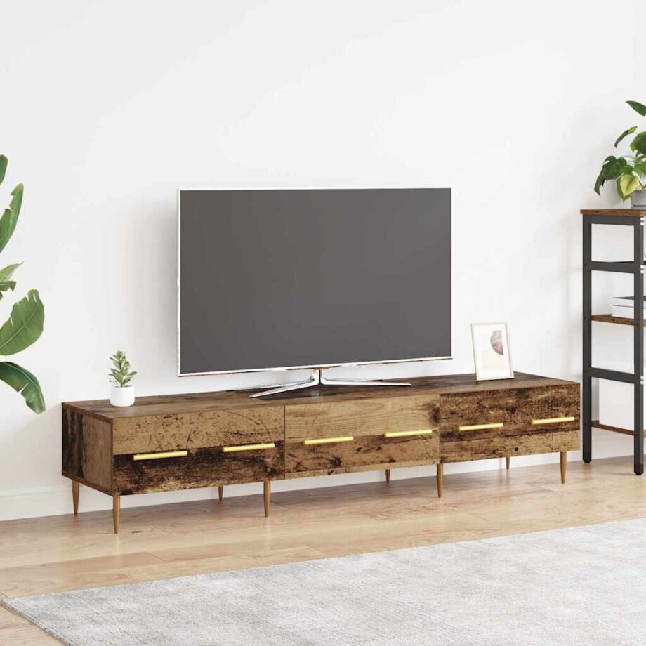 vidaXL TV-kast met lade Oud Hout 150 x 36 x 30 cm Bewerkt hout vidaXL TV-kast met lade Oud Hout 150 x 36 x 30 cm Bewerkt hout afbeelding 1