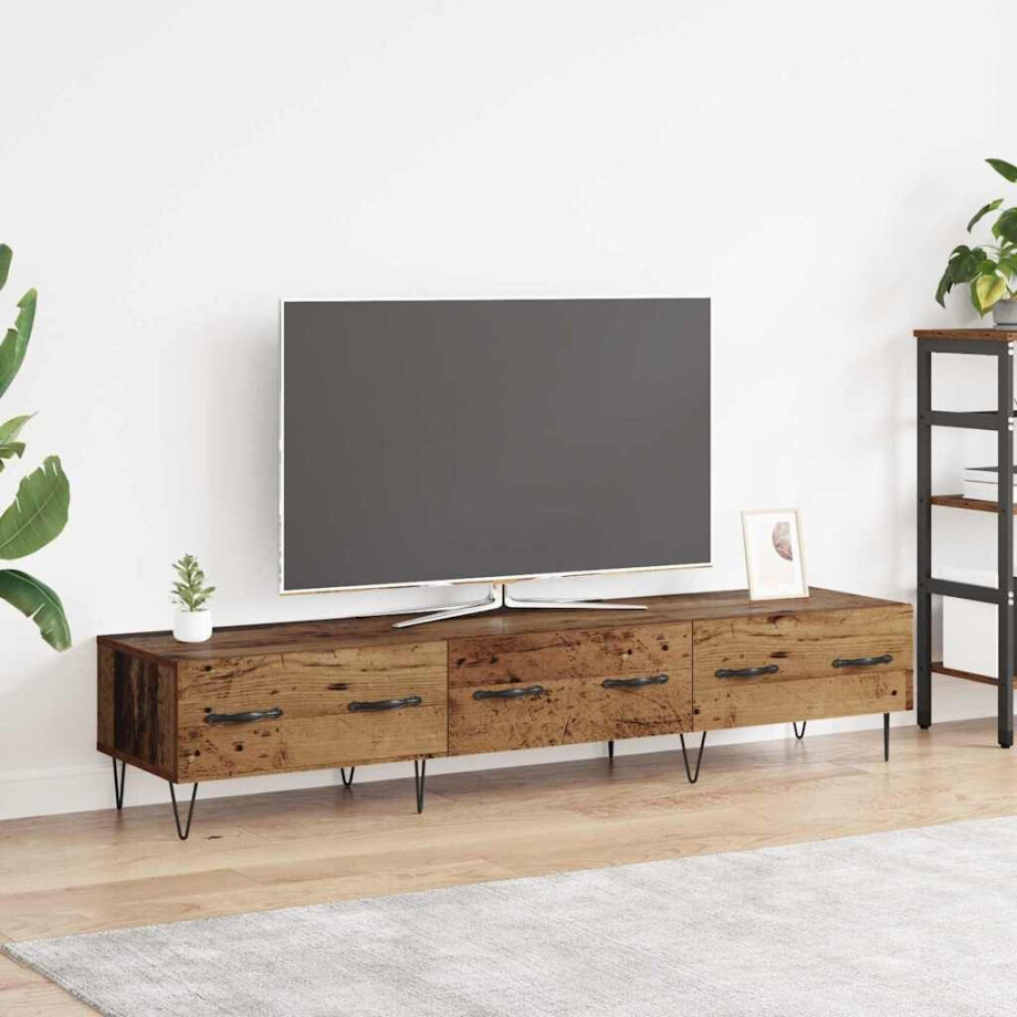vidaXL TV-kast met lade Oud hout 150 x 36 x 30 cm Bewerkt hout vidaXL TV-kast met lade Oud hout 150 x 36 x 30 cm Bewerkt hout afbeelding 1