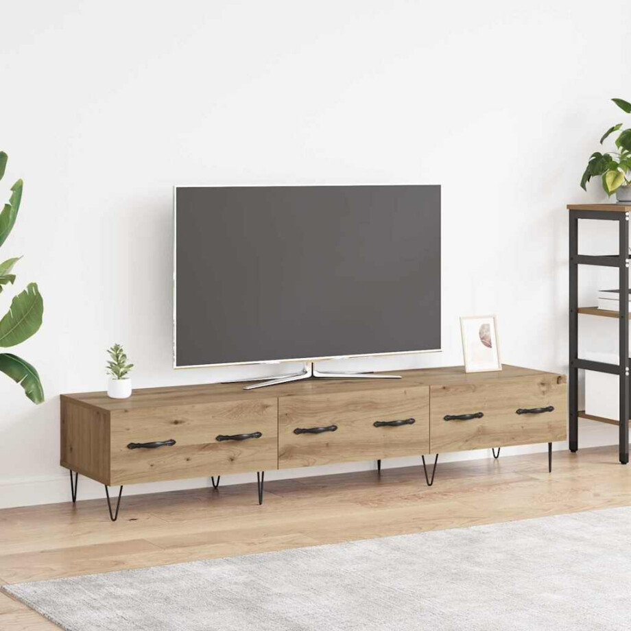 vidaXL TV-kast artisanaal eikenkleurig 150 x 36 x 30 cm Bewerkt hout vidaXL TV-kast artisanaal eikenkleurig 150 x 36 x 30 cm Bewerkt hout afbeelding 1