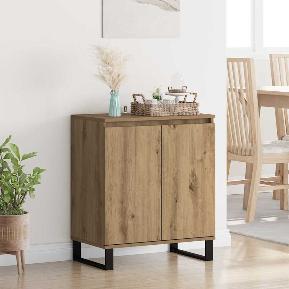vidaXL Dressoir Artisan Eiken 60 x 35 x 70 cm Bewerkt hout vidaXL Dressoir Artisan Eiken 60 x 35 x 70 cm Bewerkt hout afbeelding 1