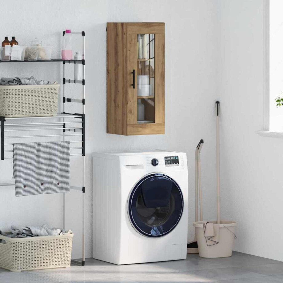 vidaXL Wandkast Artisan Eiken 34,5 x 34 x 90 cm afbeelding 1