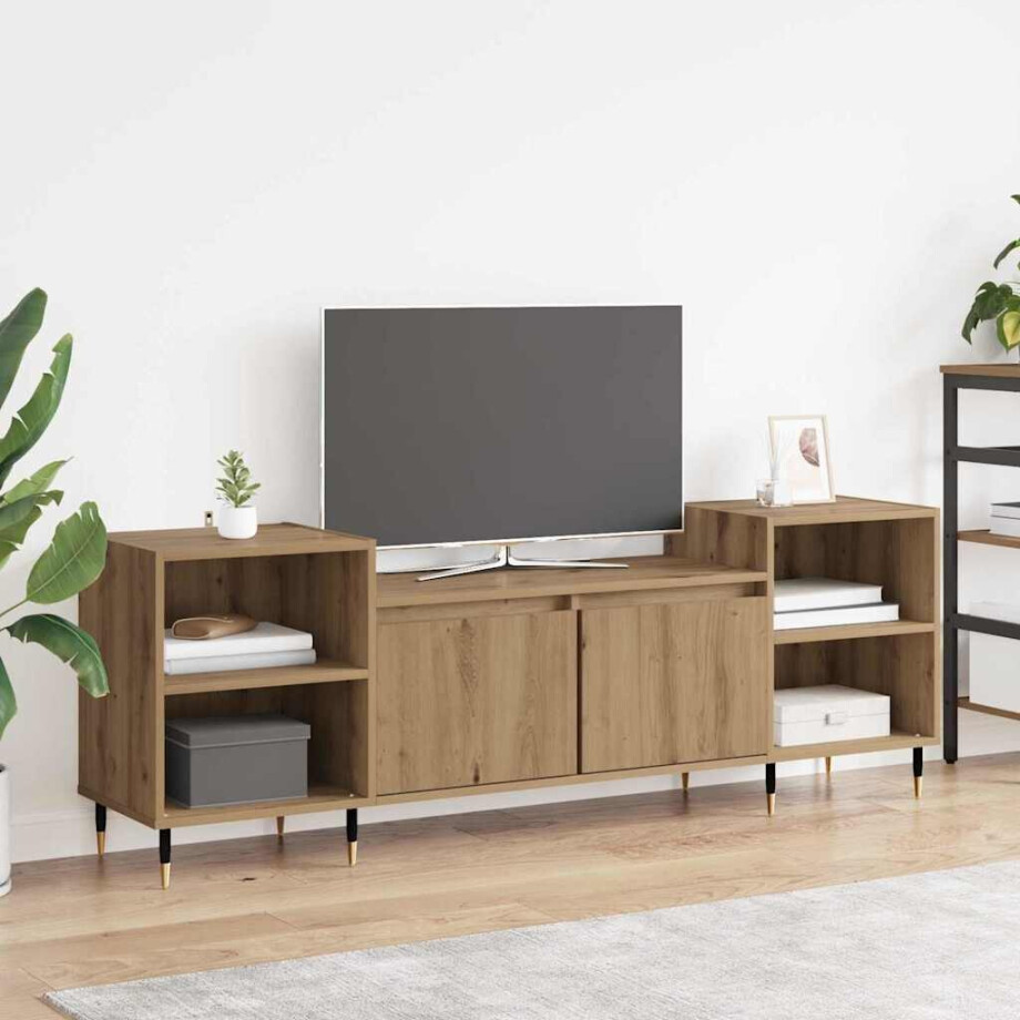 vidaXL TV-kast Artisan Eiken 160 x 35 x 55 cm Bewerkt hout vidaXL TV-kast Artisan Eiken 160 x 35 x 55 cm Bewerkt hout afbeelding 1