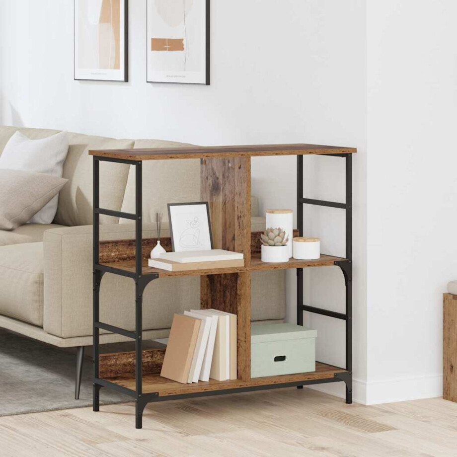 vidaXL Boekenkast Oud hout 78,5 x 33 x 82 cm Bewerkt hout afbeelding 1