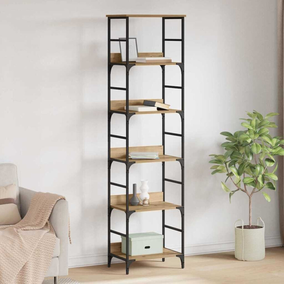vidaXL Boekenkast Artisan Eiken 50 x 33 x 188,5 cm Bewerkt hout afbeelding 1