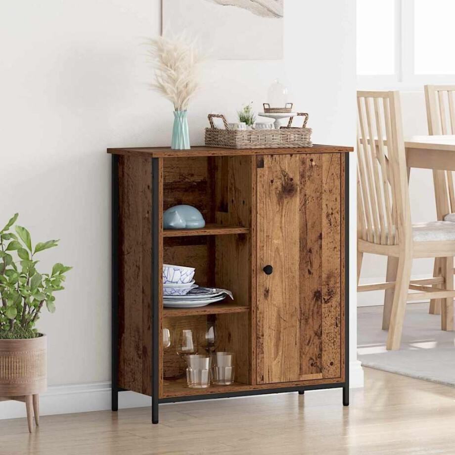 vidaXL Dressoir Oud Hout 70 x 30 x 80 cm Bewerkt hout afbeelding 1