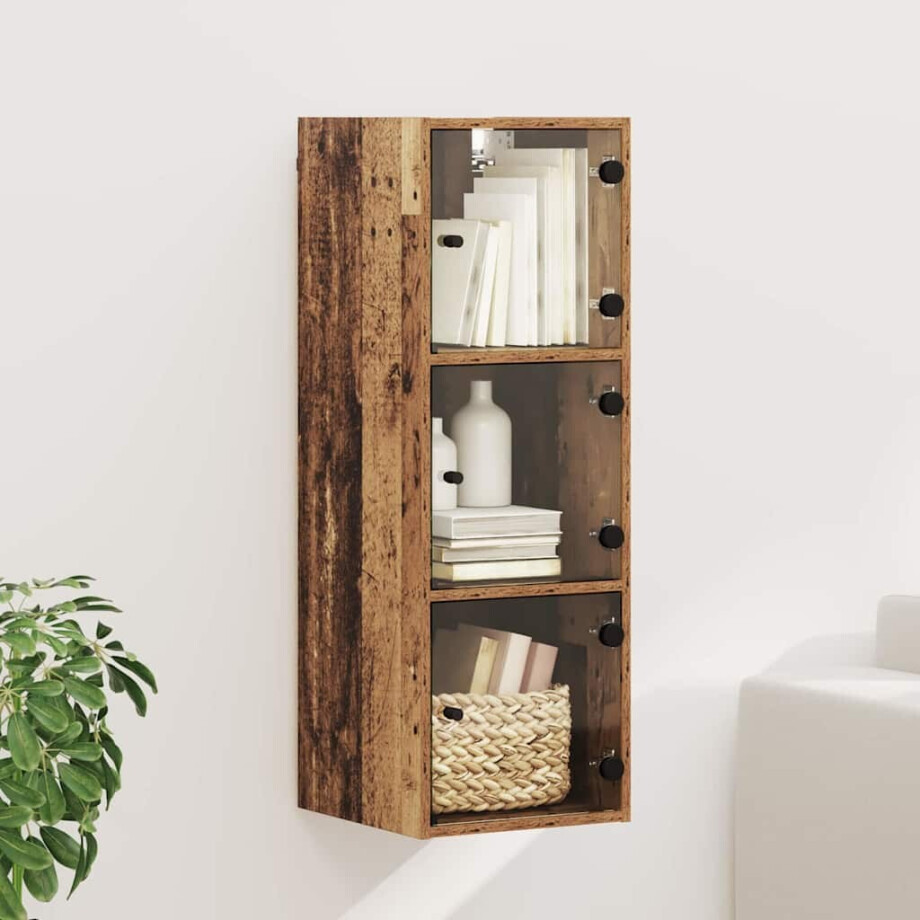 vidaXL Wandkast Wandgemonteerd Oud Hout 35 x 37 x 102 cm Bewerkt hout vidaXL Wandkast Wandgemonteerd Oud Hout 35 x 37 x 102 cm Bewerkt hout afbeelding 1