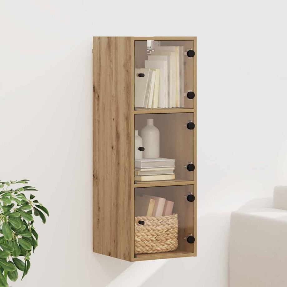 vidaXL Wandkast Artisan Eiken 35 x 37 x 102 cm Bewerkt hout vidaXL Wandkast Artisan Eiken 35 x 37 x 102 cm Bewerkt hout afbeelding 1