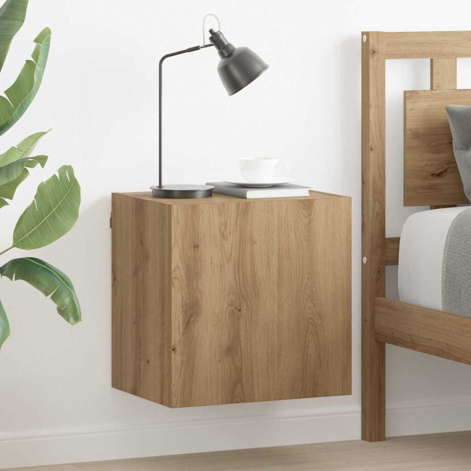 vidaXL TV Wandkasten 2 pcs Artisan Eiken 40,5x30x40cm Bewerkt hout afbeelding 1