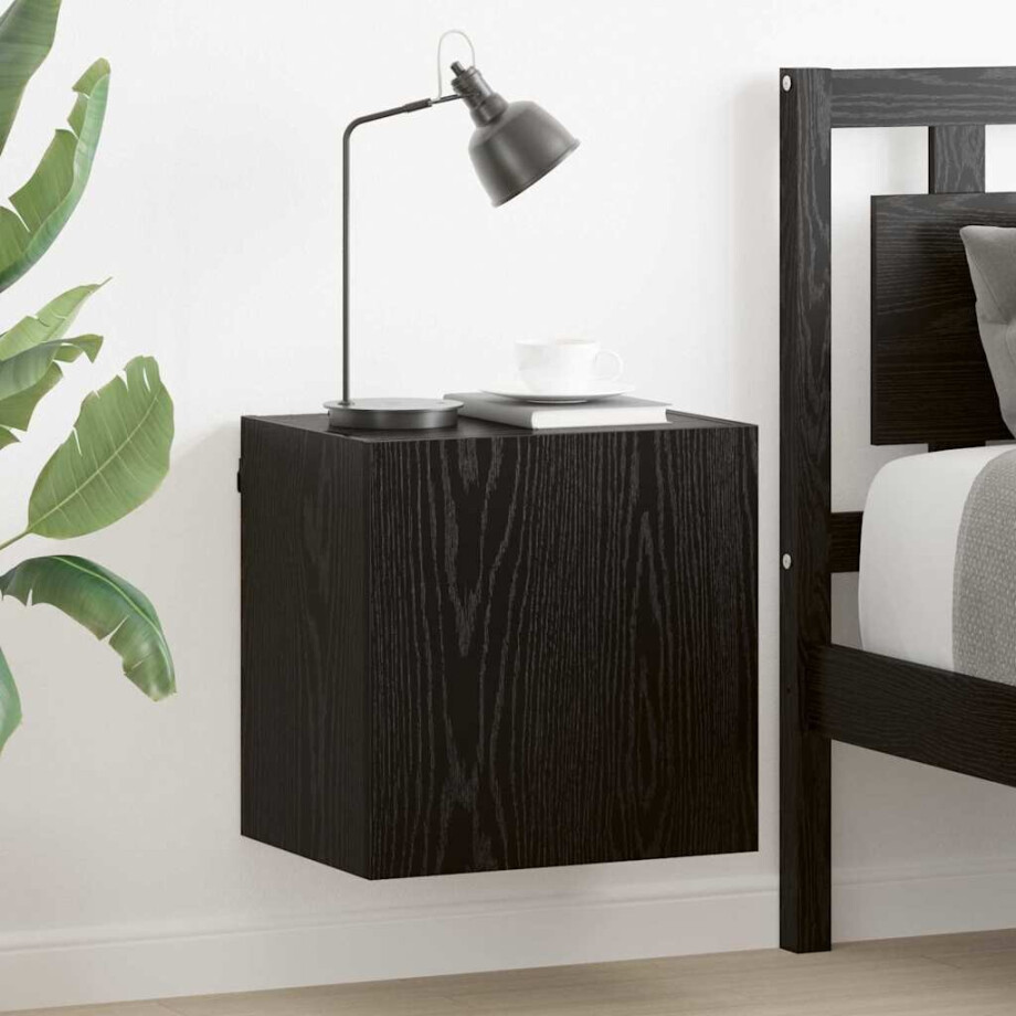 vidaXL TV Wandkast Zwart Eiken 40,5x30x40cm Bewerkt hout vidaXL TV Wandkast Zwart Eiken 40,5x30x40cm Bewerkt hout afbeelding 1
