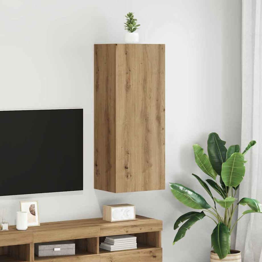vidaXL TV Wandkast Artisan Eiken 40,5 x 30 x 102 cm Bewerkt hout vidaXL TV Wandkast Artisan Eiken 40,5 x 30 x 102 cm Bewerkt hout afbeelding 1