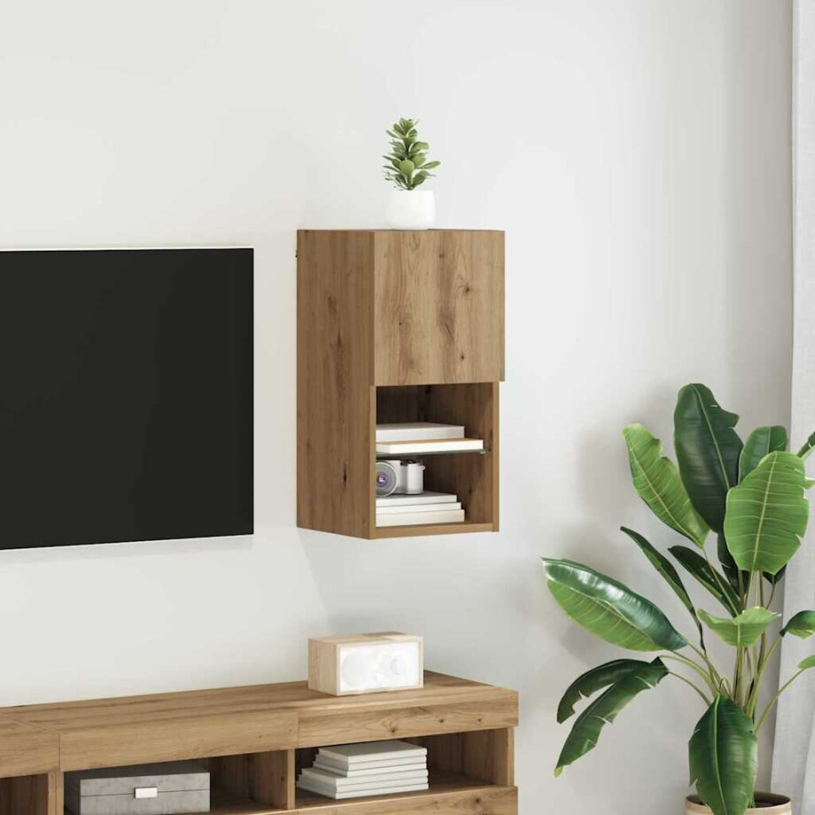 vidaXL Wandgemonteerd tv-meubel Artisan Eiken 30,5 x 30 x 60 cm afbeelding 1