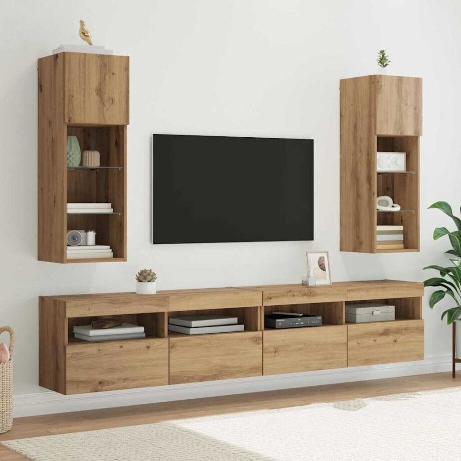 vidaXL Wandgemonteerde TV-kasten 2 pcs Artisan Eiken 30,5 x 30 x 90 cm vidaXL Wandgemonteerde TV-kasten 2 pcs Artisan Eiken 30,5 x 30 x 90 cm afbeelding 1