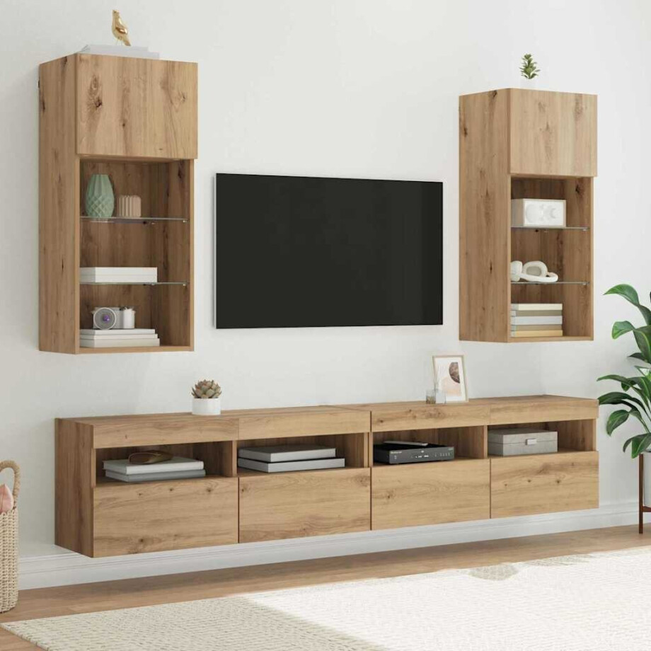 vidaXL Wandgemonteerde TV-kasten 2 pcs Artisan Eiken 40,5 x 30 x 90 cm vidaXL Wandgemonteerde TV-kasten 2 pcs Artisan Eiken 40,5 x 30 x 90 cm afbeelding 1