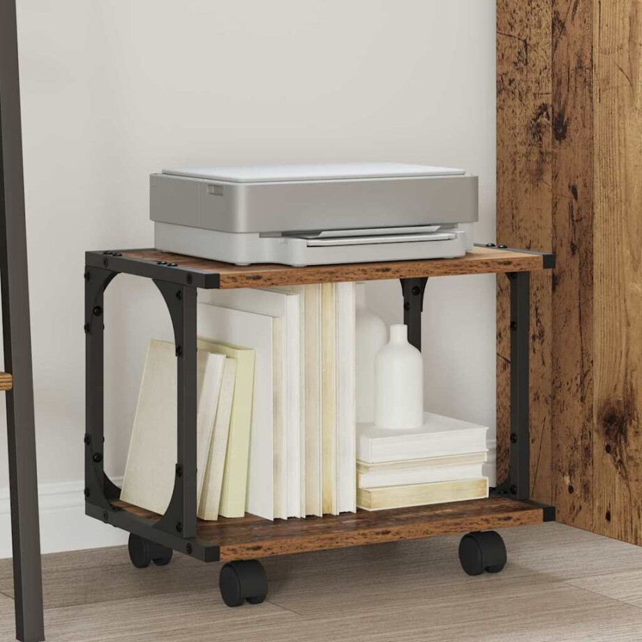 vidaXL Printerstand Oud Hout 41 x 28 x 33.5 cm Bewerkt hout vidaXL Printerstand Oud Hout 41 x 28 x 33.5 cm Bewerkt hout afbeelding 1