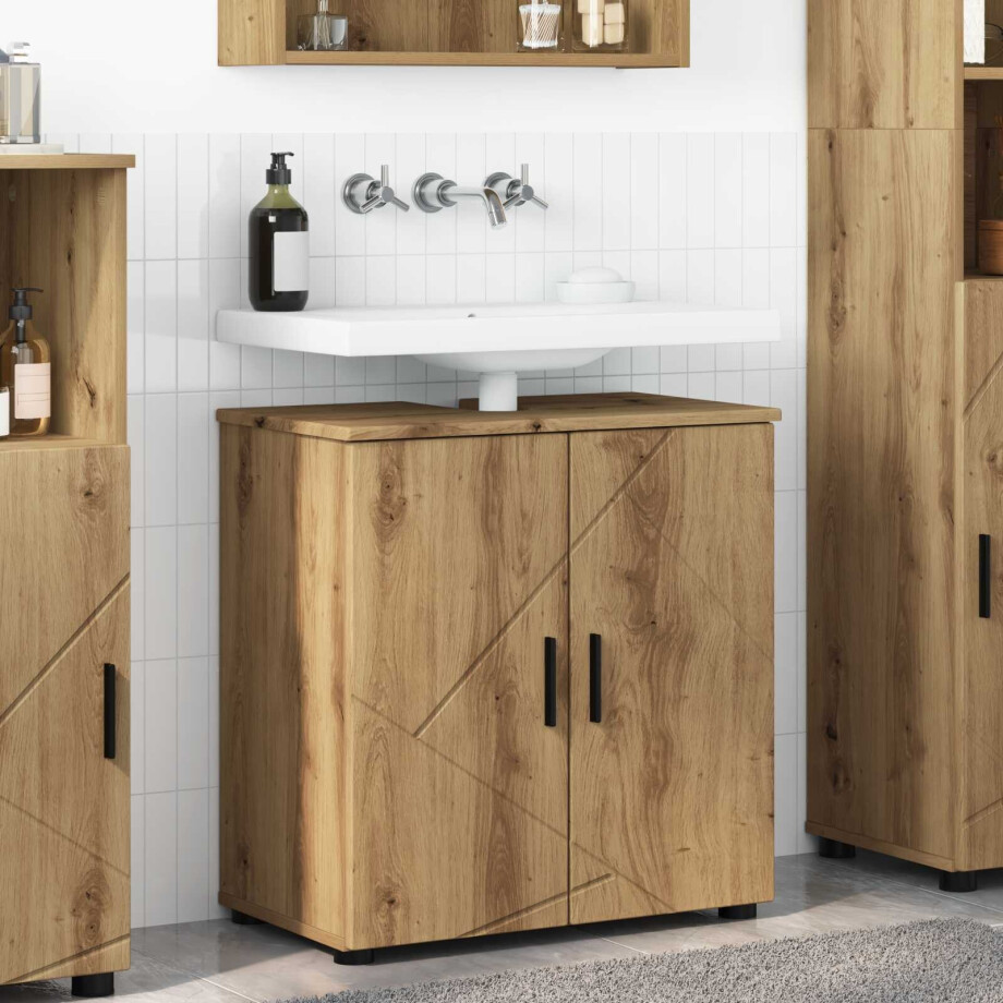 vidaXL Badkamer Kast met opslag Artisan Eiken 61 x 35 x 64 cm vidaXL Badkamer Kast met opslag Artisan Eiken 61 x 35 x 64 cm afbeelding 1