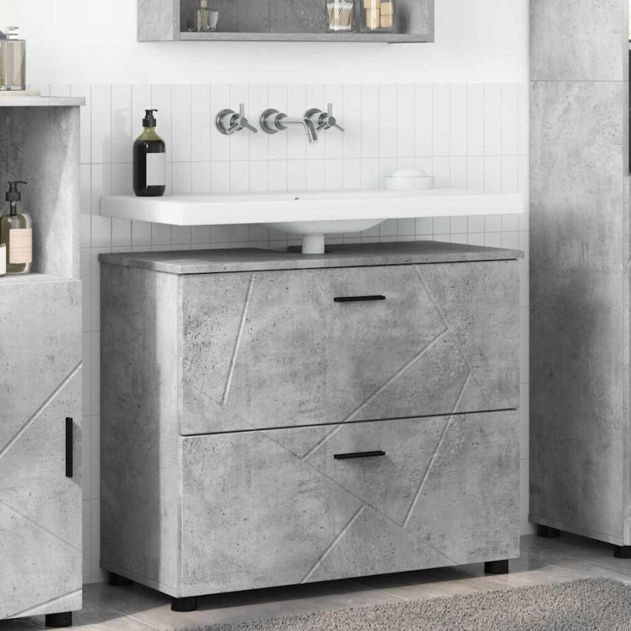 vidaXL Badkamer Kast met lade met opslag Beton Grijs 76,5 x 35 x 64 cm vidaXL Badkamer Kast met lade met opslag Beton Grijs 76,5 x 35 x 64 cm afbeelding 1