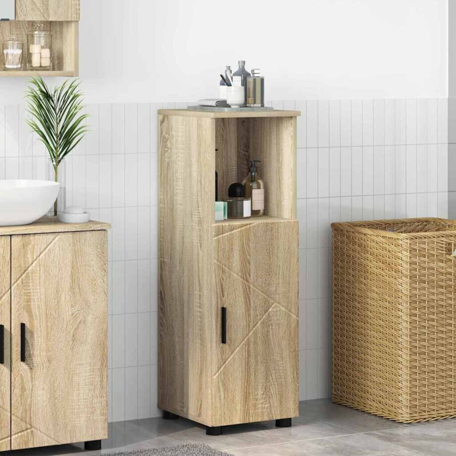 vidaXL Badkamer Kast met opslag Sonoma Eiken 30 x 35 x 95 cm vidaXL Badkamer Kast met opslag Sonoma Eiken 30 x 35 x 95 cm afbeelding 1
