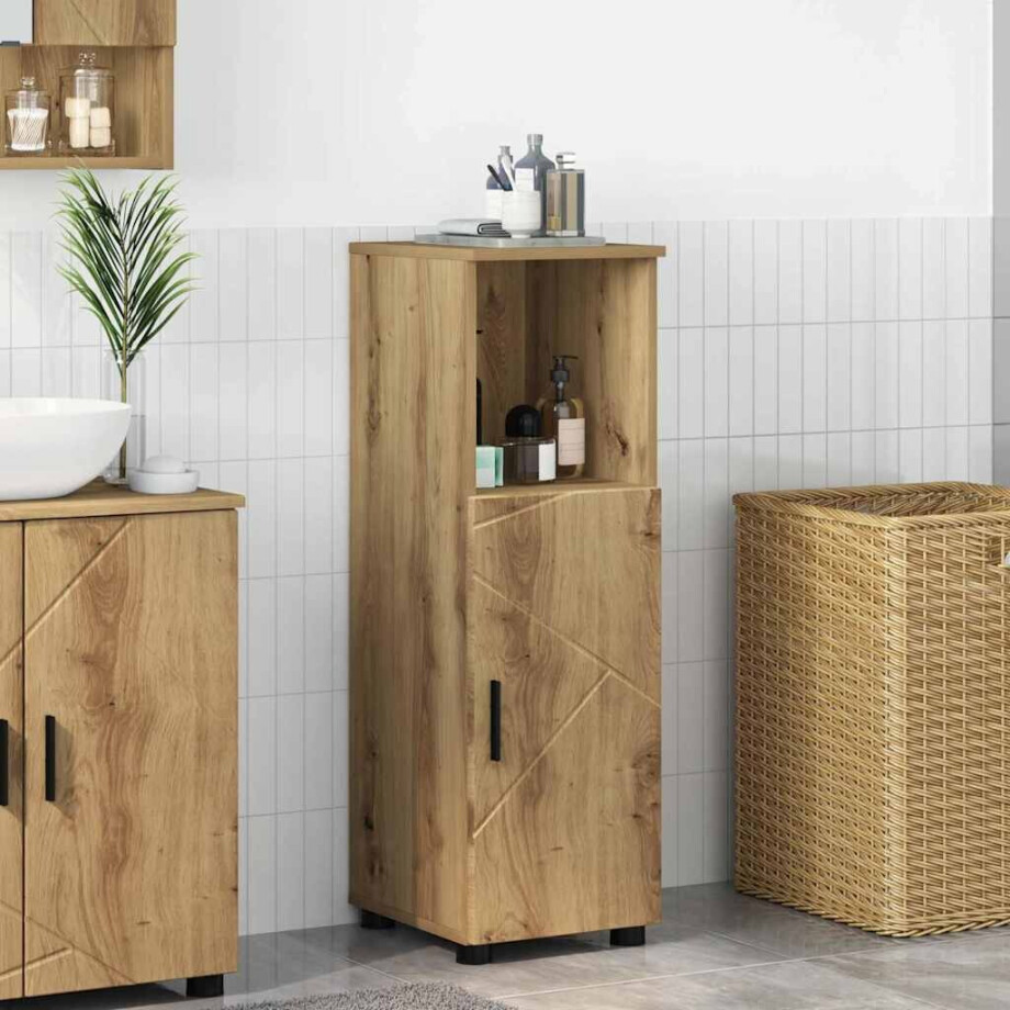 vidaXL Badkamer Kast met opslag Artisan Eiken 30 x 35 x 95 cm vidaXL Badkamer Kast met opslag Artisan Eiken 30 x 35 x 95 cm afbeelding 1