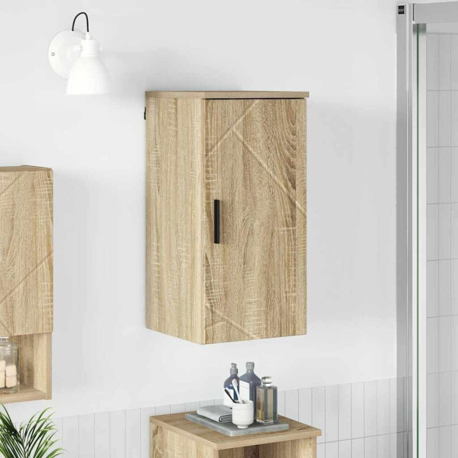 vidaXL Badkamer Kast Wandgemonteerd Sonoma Eiken 30 x 31,5 x 61 cm afbeelding 1