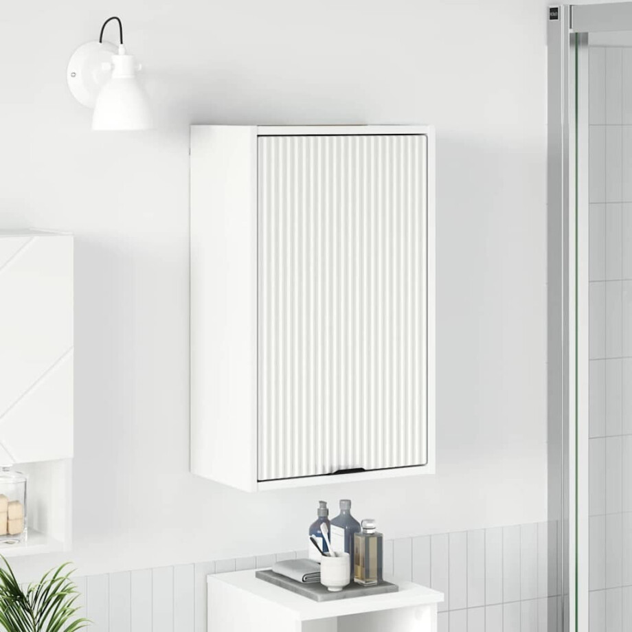 vidaXL Badkamer Kast Wit 39 x 23,5 x 65 cm Bewerkt hout, Metaal afbeelding 1
