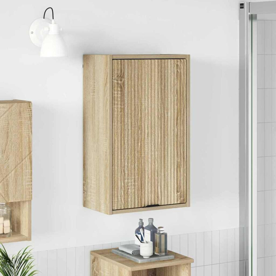 vidaXL Badkamer Kast Sonoma eiken 39 x 23.5 x 65 cm Bewerkt hout afbeelding 1