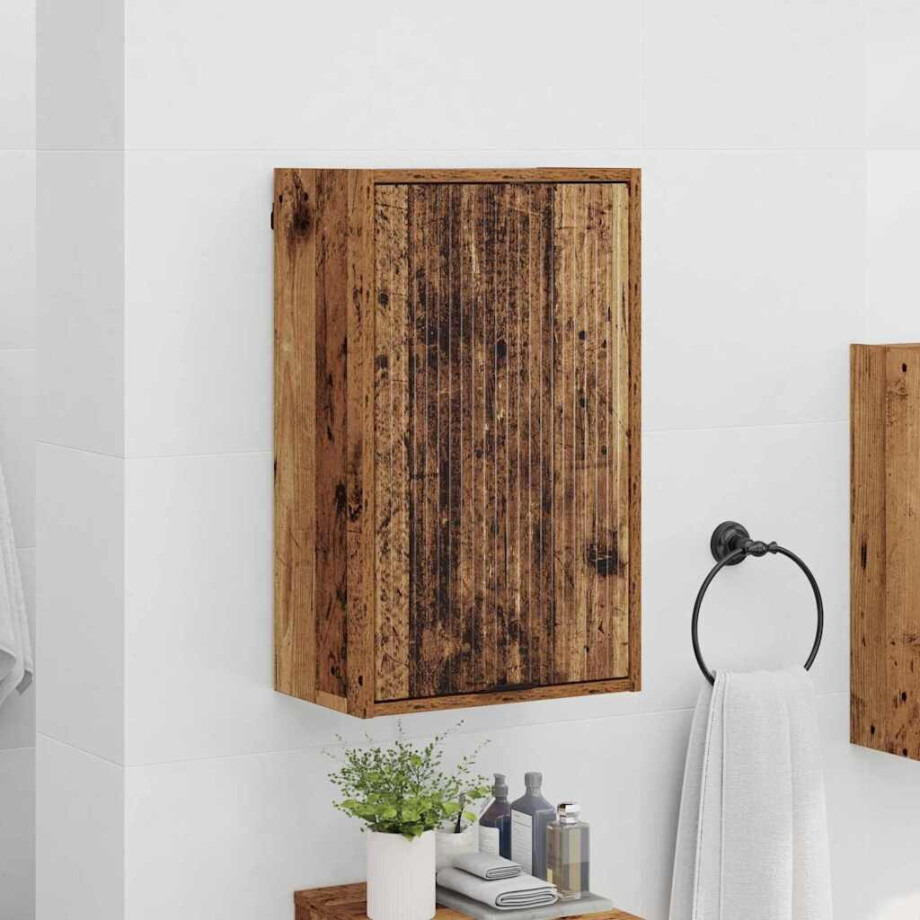 vidaXL Badkamer Kast Oud Hout 39 x 23,5 x 65 cm Bewerkt hout & Metaal afbeelding 1