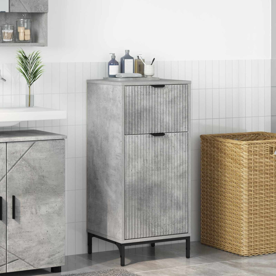 vidaXL Badkamer Kast met lade met opslag Beton Grijs 39,5 x 36 x 88 cm vidaXL Badkamer Kast met lade met opslag Beton Grijs 39,5 x 36 x 88 cm afbeelding 1