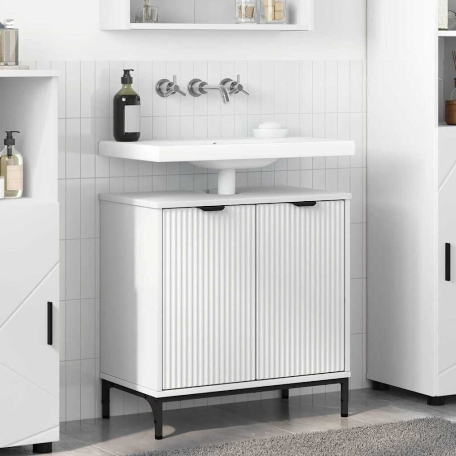 vidaXL Badkamertenk te kast Wit 60,5 x 33,5 x 61 cm Bewerkt hout vidaXL Badkamertenk te kast Wit 60,5 x 33,5 x 61 cm Bewerkt hout afbeelding 1