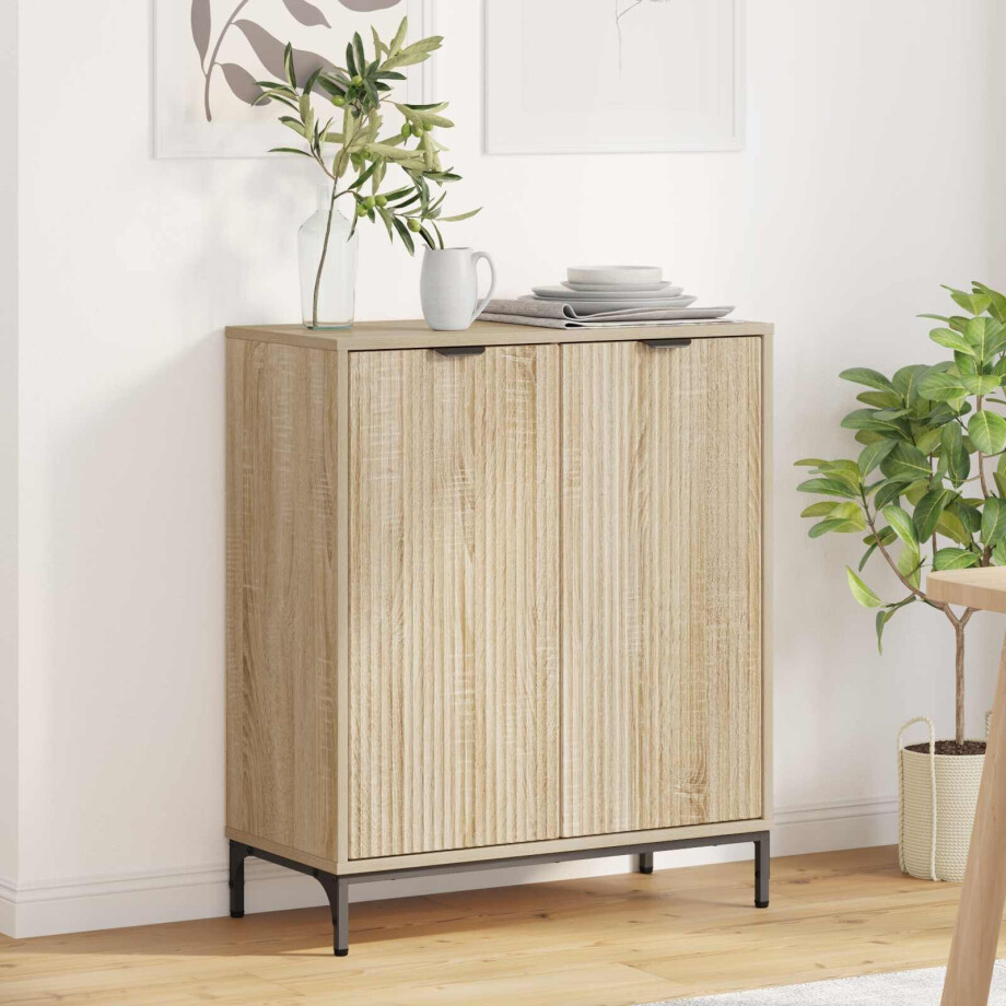 vidaXL Dressoir Sonoma Eiken 69,5 x 33 x 82 cm Bewerkt hout vidaXL Dressoir Sonoma Eiken 69,5 x 33 x 82 cm Bewerkt hout afbeelding 1