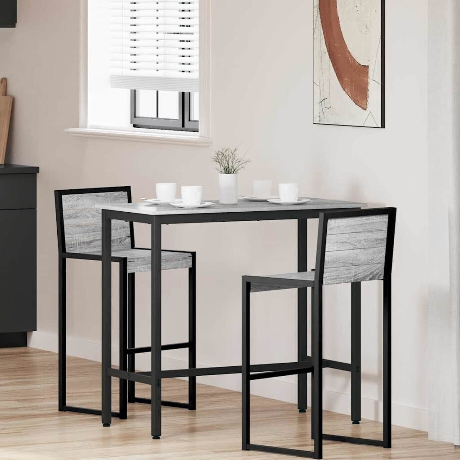 vidaXL Tafel Grijs Sonoma 100 x 50 x 90,5 cm Engineered hout en staal afbeelding 1