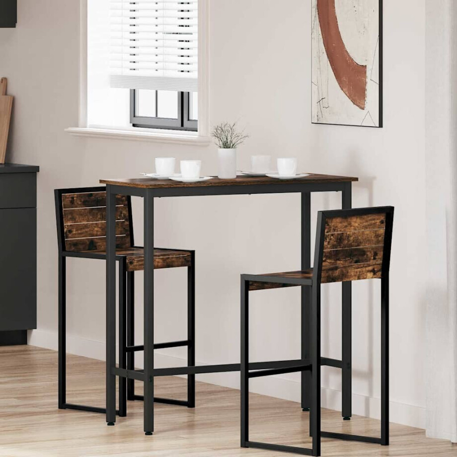 vidaXL Tafel Gerookt eiken 100 x 40 x 100,5 cm afbeelding 1