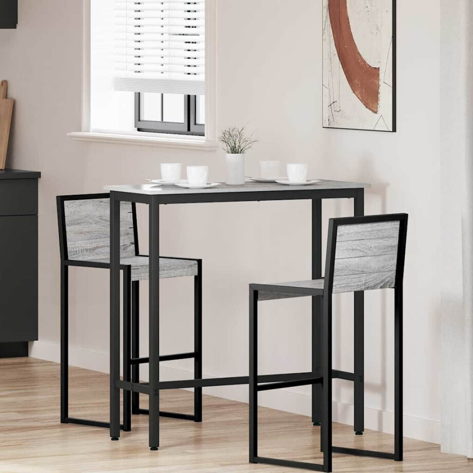 vidaXL Tafel Grijs Sonoma 100 x 40 x 100,5 cm Engineered hout en staal afbeelding 1