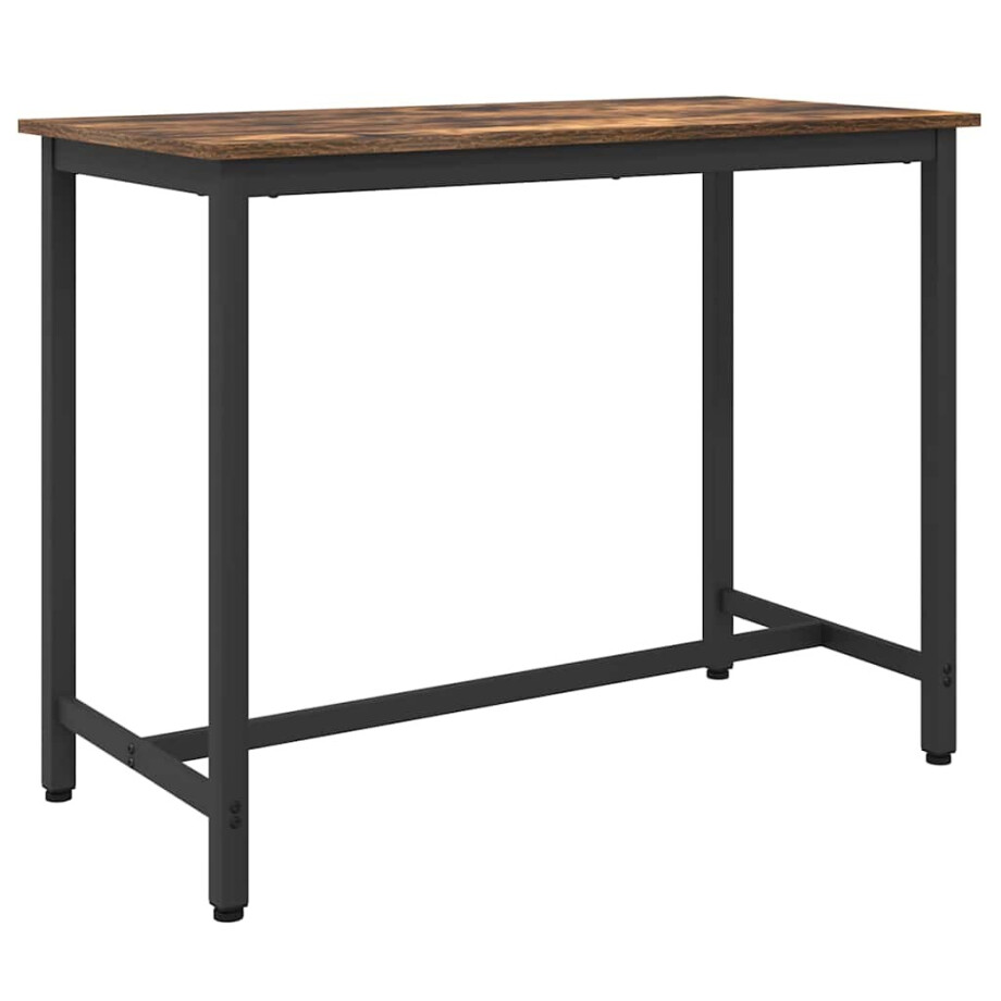 vidaXL Tafel Gerookt eiken 100 x 50 x 76,5 cm Engineered hout en staal afbeelding 1