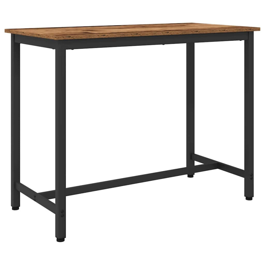 vidaXL Tafel Oudhout 100 x 50 x 76,5 cm Engineered hout en staal afbeelding 1